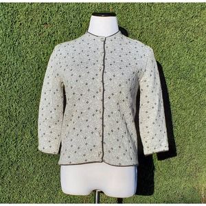 Vintage 50's 60's Jantzen Silver Sparkle Cardigan Sweater